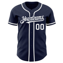 Charger l'image dans la galerie, Custom Navy White Authentic Baseball Jersey