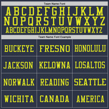 Laden Sie das Bild in den Galerie-Viewer, Custom Navy Neon Yellow Mesh Authentic Football Jersey