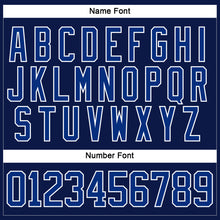 Load image into Gallery viewer, Custom Navy Royal-White Hockey Lace Neck Jersey