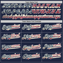 Загрузить изображение в средство просмотра галереи, Custom Navy Vintage USA Flag-White Authentic Baseball Jersey