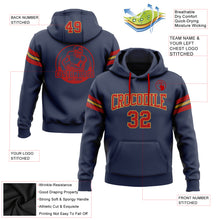 Load image into Gallery viewer, Custom Stitched Navy Red-Old Gold Football Pullover Sweatshirt Hoodie