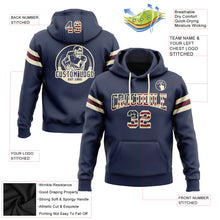 Load image into Gallery viewer, Custom Stitched Navy Vintage USA Flag Cream-Crimson Football Pullover Sweatshirt Hoodie