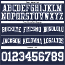 Load image into Gallery viewer, Custom Stitched Navy White-Gray Football Pullover Sweatshirt Hoodie