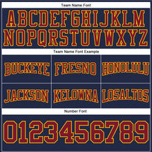 Загрузить изображение в средство просмотра галереи, Custom Stitched Navy Crimson-Gold Football Pullover Sweatshirt Hoodie