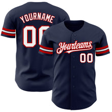 Charger l'image dans la galerie, Custom Navy White-Red Authentic Baseball Jersey