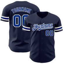 Загрузить изображение в средство просмотра галереи, Custom Navy Royal-White Authentic Baseball Jersey