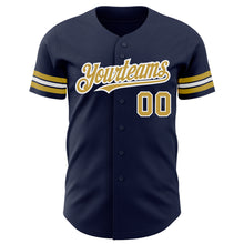 Загрузить изображение в средство просмотра галереи, Custom Navy Old Gold-White Authentic Baseball Jersey
