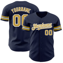 Загрузить изображение в средство просмотра галереи, Custom Navy Old Gold-White Authentic Baseball Jersey