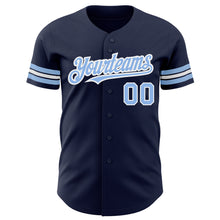Загрузить изображение в средство просмотра галереи, Custom Navy Light Blue-White Authentic Baseball Jersey