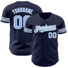 Загрузить изображение в средство просмотра галереи, Custom Navy Light Blue-White Authentic Baseball Jersey