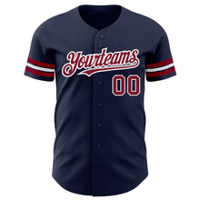 Charger l'image dans la galerie, Custom Navy Crimson-White Authentic Baseball Jersey