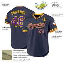 Charger l'image dans la galerie, Custom Navy Purple-Gold Authentic Throwback Baseball Jersey