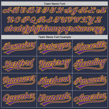 Charger l'image dans la galerie, Custom Navy Purple-Gold Authentic Throwback Baseball Jersey