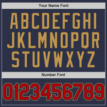 Charger l'image dans la galerie, Custom Navy Red-Old Gold Authentic Throwback Baseball Jersey