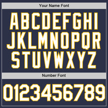 Charger l'image dans la galerie, Custom Navy White-Gold Authentic Throwback Baseball Jersey