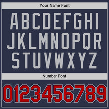 Charger l'image dans la galerie, Custom Navy Red-Gray Authentic Throwback Baseball Jersey