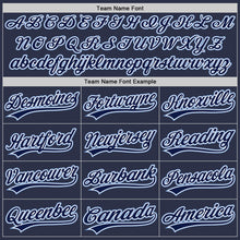 Charger l'image dans la galerie, Custom Navy Light Blue-White Authentic Throwback Baseball Jersey