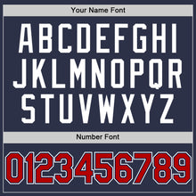 Charger l'image dans la galerie, Custom Navy Red-White Authentic Throwback Baseball Jersey