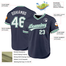 Charger l'image dans la galerie, Custom Navy White-Kelly Green Authentic Throwback Baseball Jersey