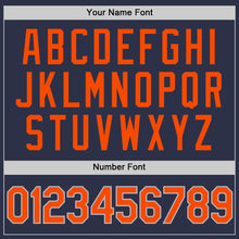 Charger l'image dans la galerie, Custom Navy Orange-Gray Authentic Throwback Baseball Jersey