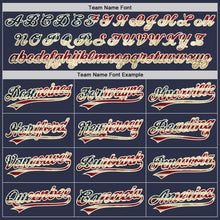 Charger l'image dans la galerie, Custom Navy Vintage USA Flag Cream-Red Authentic Throwback Baseball Jersey