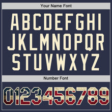 Charger l'image dans la galerie, Custom Navy Vintage USA Flag Cream-Red Authentic Throwback Baseball Jersey