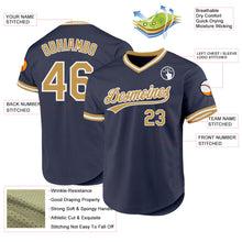 Charger l'image dans la galerie, Custom Navy Old Gold-White Authentic Throwback Baseball Jersey