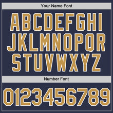 Charger l'image dans la galerie, Custom Navy Old Gold-White Authentic Throwback Baseball Jersey
