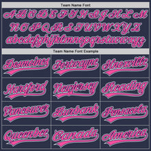 Charger l'image dans la galerie, Custom Navy Pink-White Authentic Throwback Baseball Jersey