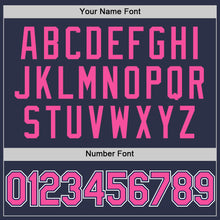 Charger l'image dans la galerie, Custom Navy Pink-White Authentic Throwback Baseball Jersey