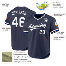 Charger l'image dans la galerie, Custom Navy White Authentic Throwback Baseball Jersey
