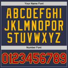 Charger l'image dans la galerie, Custom Navy Red-Gold Authentic Throwback Baseball Jersey