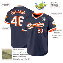 Charger l'image dans la galerie, Custom Navy White-Orange Authentic Throwback Baseball Jersey