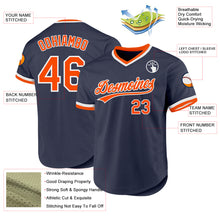 Charger l'image dans la galerie, Custom Navy Orange-White Authentic Throwback Baseball Jersey