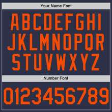 Charger l'image dans la galerie, Custom Navy Orange-Blue Authentic Throwback Baseball Jersey