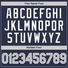 Charger l'image dans la galerie, Custom Navy Gray Blue-White Authentic Throwback Baseball Jersey