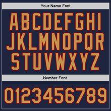 Загрузить изображение в средство просмотра галереи, Custom Navy Old Gold-Red Authentic Throwback Basketball Jersey