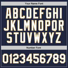 Laden Sie das Bild in den Galerie-Viewer, Custom Navy White-Old Gold Authentic Throwback Basketball Jersey