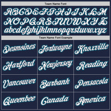 Загрузить изображение в средство просмотра галереи, Custom Navy White-Teal Authentic Throwback Basketball Jersey