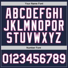 Laden Sie das Bild in den Galerie-Viewer, Custom Navy White-Pink Authentic Throwback Basketball Jersey