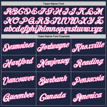 Laden Sie das Bild in den Galerie-Viewer, Custom Navy White-Pink Authentic Throwback Basketball Jersey