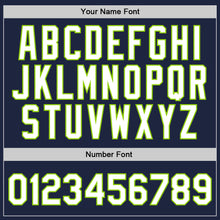 Laden Sie das Bild in den Galerie-Viewer, Custom Navy White-Neon Green Authentic Throwback Basketball Jersey