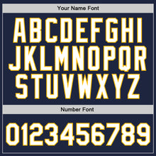 Laden Sie das Bild in den Galerie-Viewer, Custom Navy White-Gold Authentic Throwback Basketball Jersey