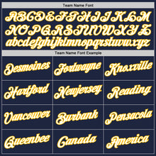 Laden Sie das Bild in den Galerie-Viewer, Custom Navy White-Gold Authentic Throwback Basketball Jersey