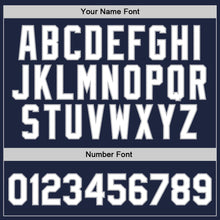 Загрузить изображение в средство просмотра галереи, Custom Navy White-Gray Authentic Throwback Basketball Jersey