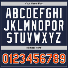 Laden Sie das Bild in den Galerie-Viewer, Custom Navy Orange-White Authentic Throwback Basketball Jersey