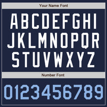 Charger l'image dans la galerie, Custom Navy Light Blue-White Authentic Baseball Jersey