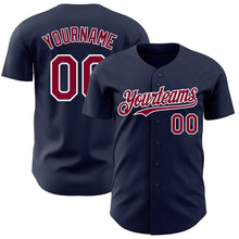 Charger l'image dans la galerie, Custom Navy Maroon-White Authentic Baseball Jersey