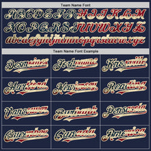 Charger l'image dans la galerie, Custom Navy Vintage USA Flag-Cream Authentic Baseball Jersey