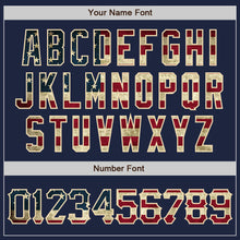 Charger l'image dans la galerie, Custom Navy Vintage USA Flag-Cream Authentic Baseball Jersey